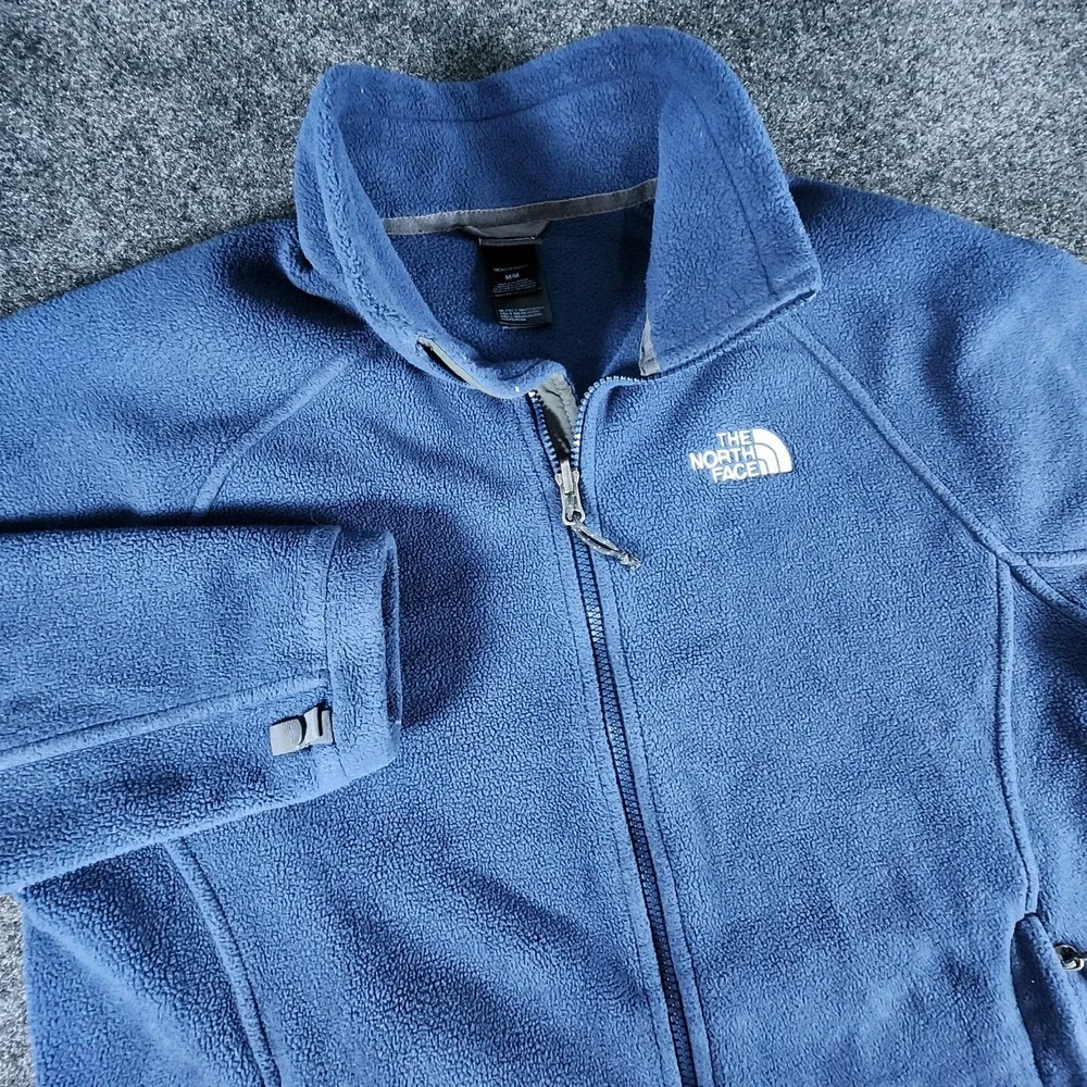The North Face Jacket Men's M Blue Fleece‎ Full Zip Outdoor Hiking Coat
